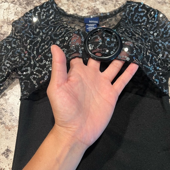 Girls black sequin top - Picture 3 of 5